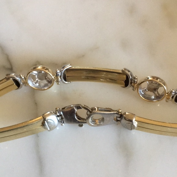 Vintage Fashion bracelet, 14k white & yellow gold - Picture 8 of 13